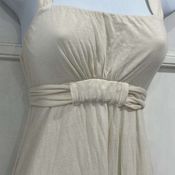 NWT James Perse Cotton Cross Strap Fit and Flare Neutral Minimalist Midi Dress - Picture 6 of 14
